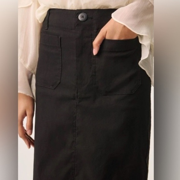 Maeve Womens the Colette Black Midi Pencil Skirt linen blend XS - Picture 2 of 11